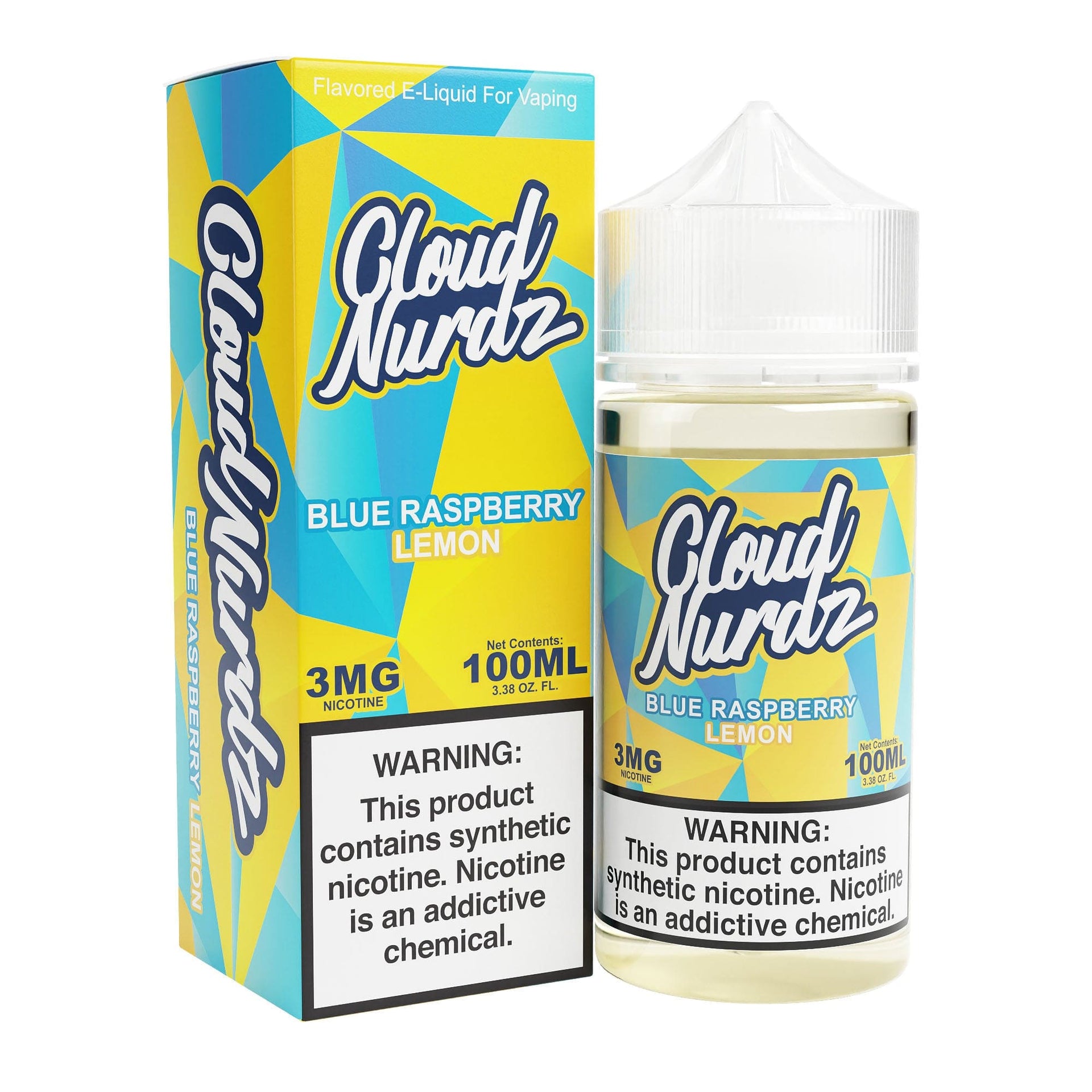 Blue Raspberry Lemon 100ml Synthetic Nic Vape Juice - Cloud Nurdz