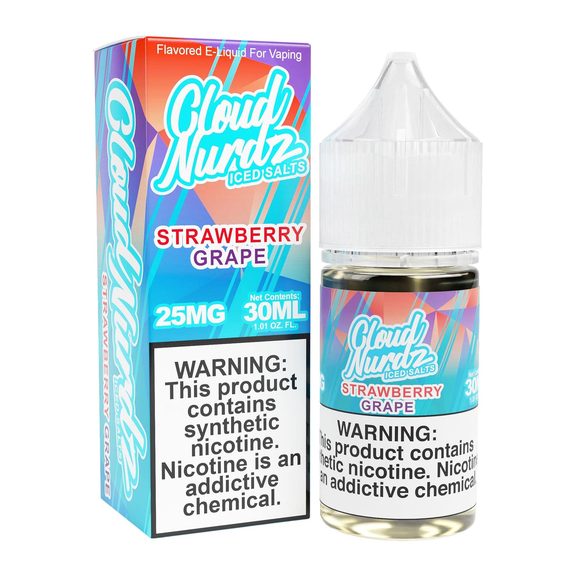 Grape Strawberry Iced 30ml TF Nic Salt Vape Juice - Cloud Nurdz