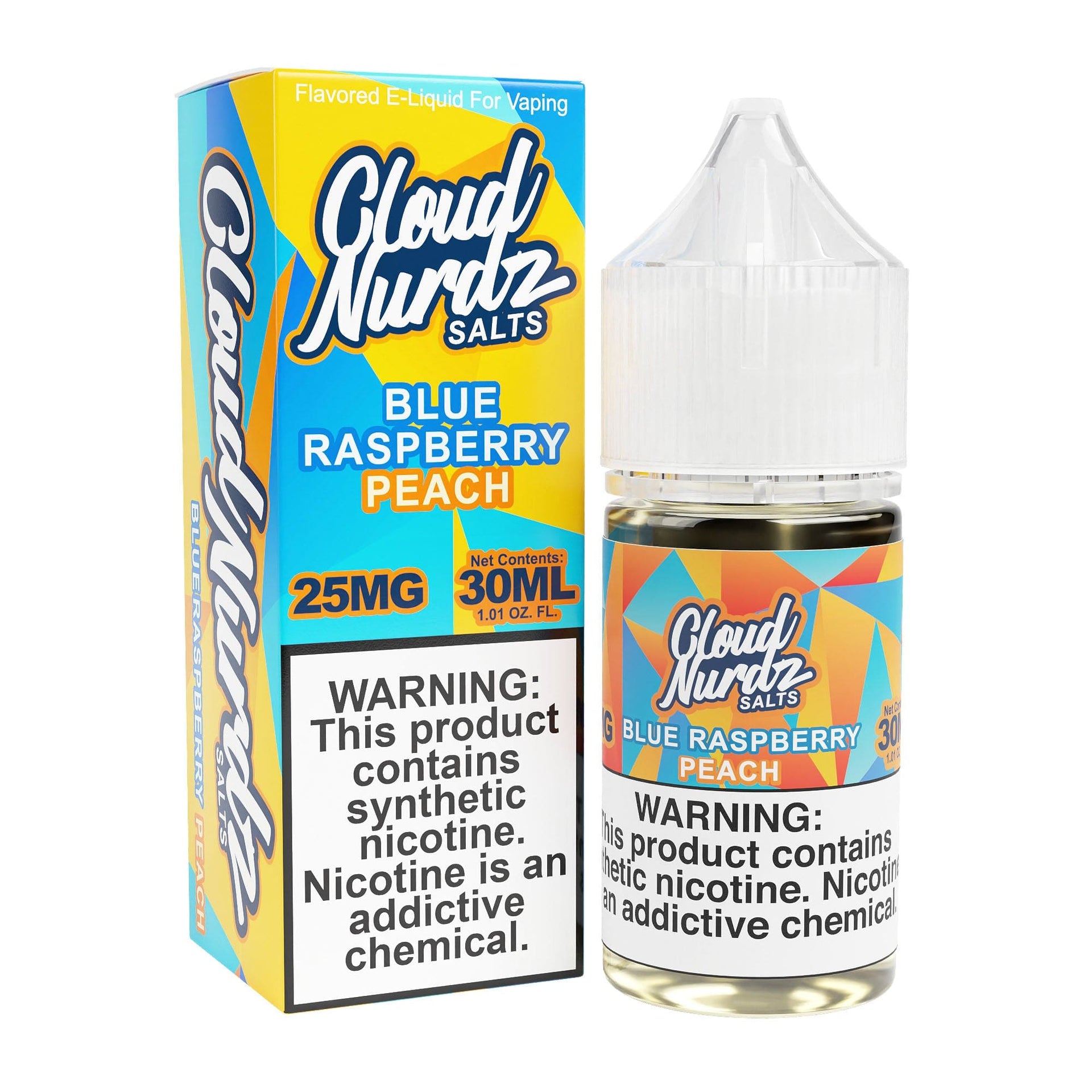 Peach Blue Raspberry 30ml Synthetic Nic Salt Vape Juice - Cloud Nurdz