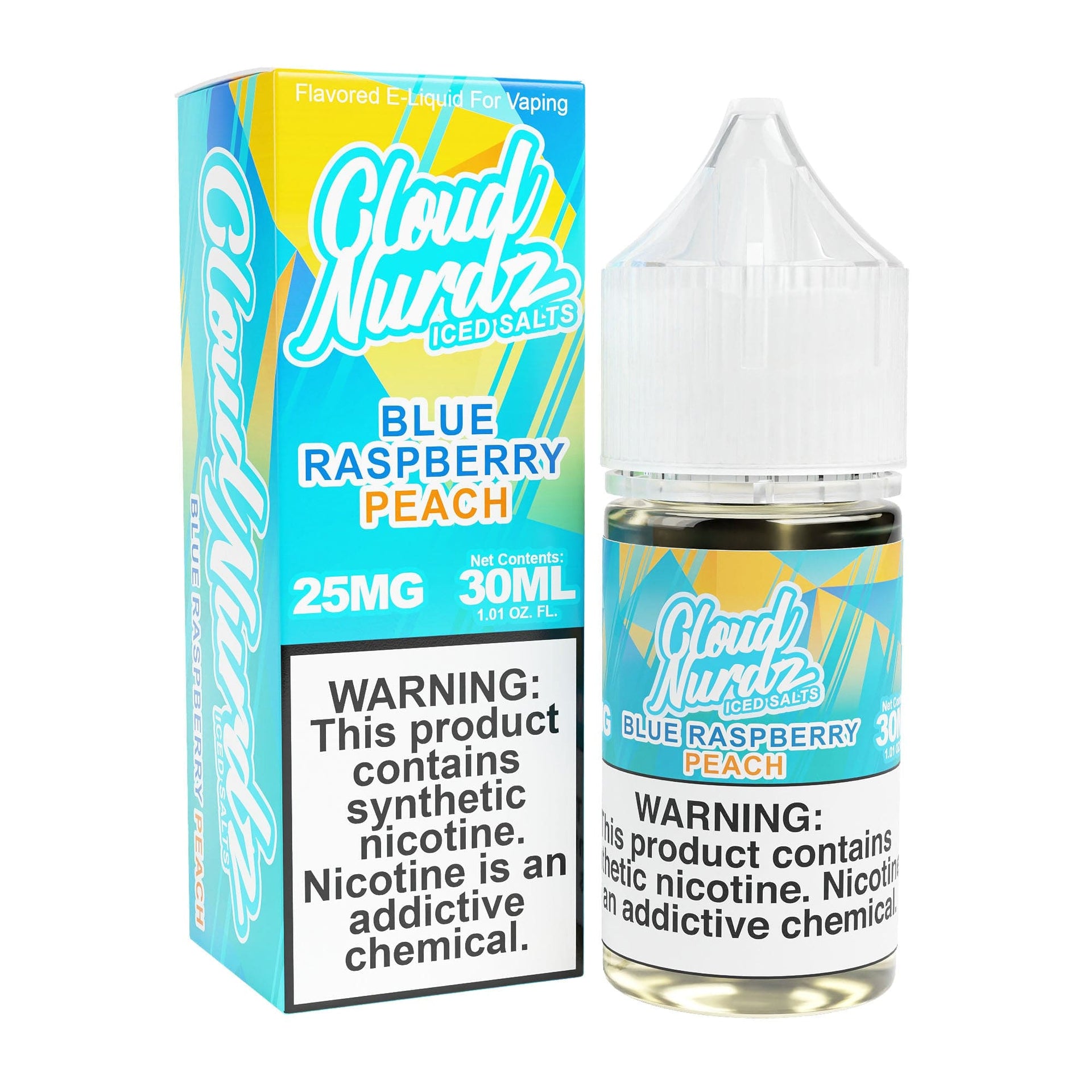 Peach Blue Razz Iced 30ml TF Nic Salt Vape Juice - Cloud Nurdz