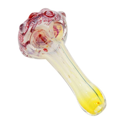 Glass Hand Pipe w/ Double Bowl & Fumed Accents