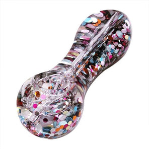 EightVape Alternatives Rainbow Glitter Glitter Snow Globe Glass Hand Pipe