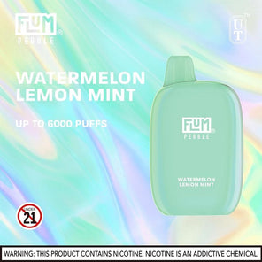 Flum Disposable Vape Watermelon Lemon Mint (April New ) Flum Pebble Disposable Vape (5%, 6000 Puffs)