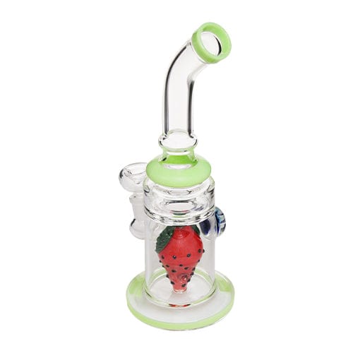 10" Handmade Glass Bong w/ Strawberry Accents