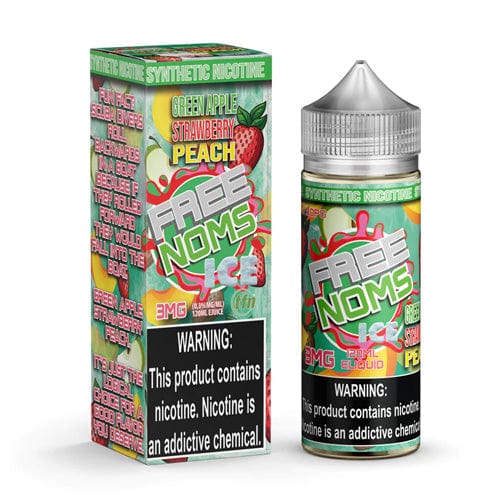 Iced Green Apple Strawberry Peach TF 120ml Vape Juice - Free Noms