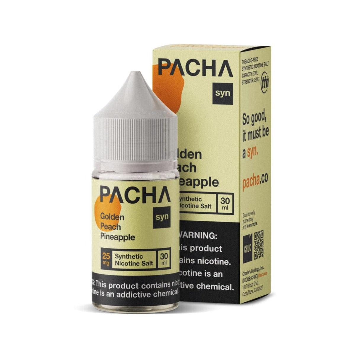 PACHA syn Golden Peach Pineapple 30ml Nic Salt Vape Juice - Pachamama