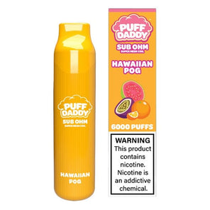 Puff Daddy Disposable Vape Hawaiian POG Puff Daddy Sub-Ohm Disposable Vape (5%, 6000 Puffs)