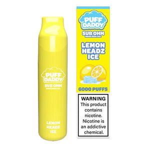 Puff Daddy Disposable Vape Lemon Headz Ice Puff Daddy Sub-Ohm Disposable Vape (5%, 6000 Puffs)