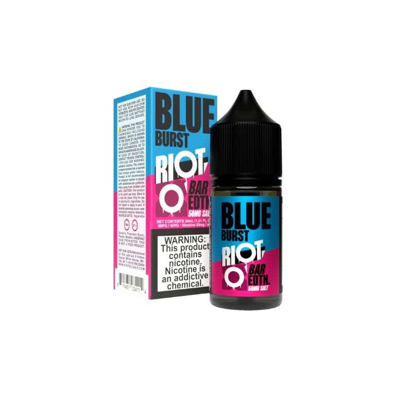 🎁 RIOT Bar Blue Burst Nic Salt Vape Juice 30ml (100% off)