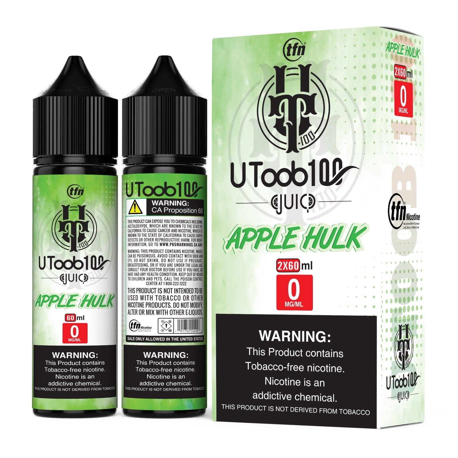 U TooB 100 Apple Hulk 2x 60ml (120ml) Vape Juice